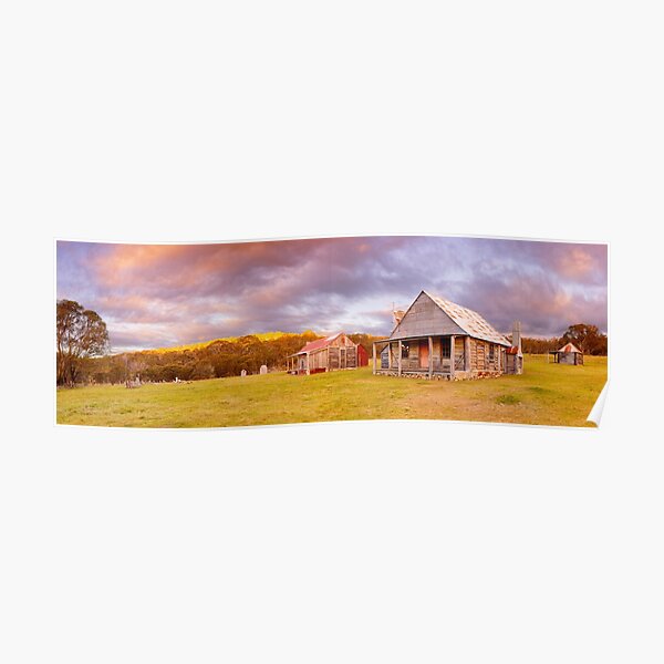 Coolamine Homestead Sunset, Kosciuszko National Park, New South Wales, Australia Poster
