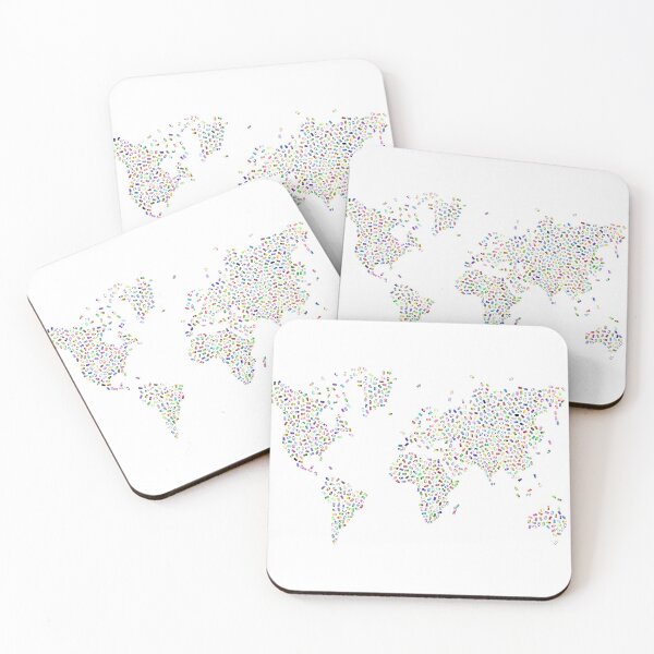 Item preview, Dotted world map in colorful designed and sold by rice-shirts.