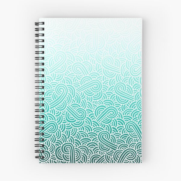 Item preview, Ombré turquoise blue and white swirls doodles designed and sold by savousepate.