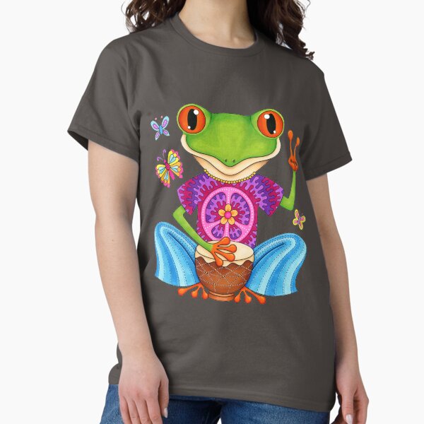 Item preview, Peace Frog - Colorful Hippie Frog Art by Thaneeya McArdle designed and sold by Thaneeya McArdle.