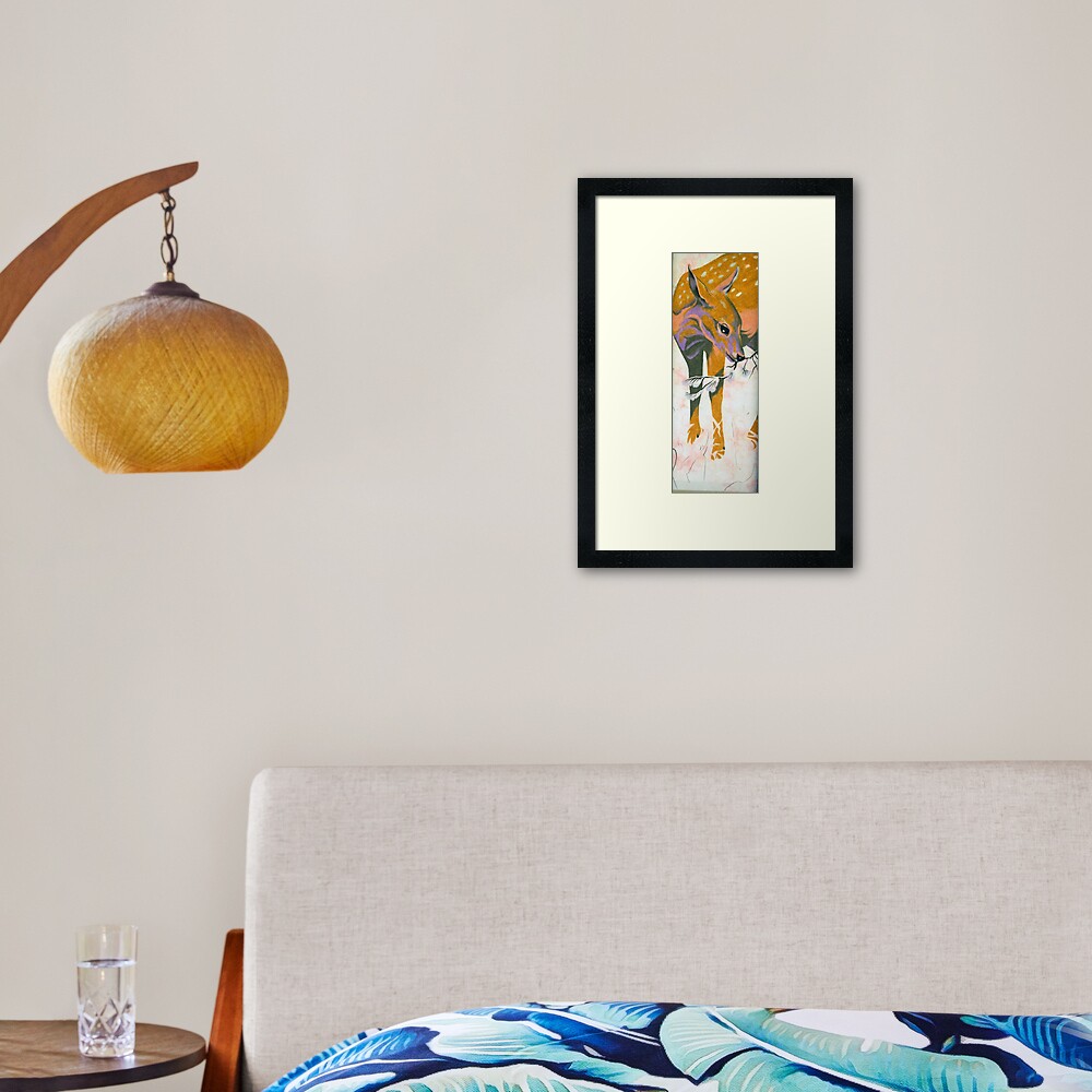 faun, baby deer Framed Art Print