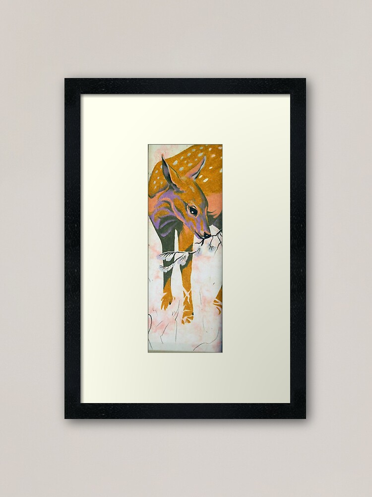 Alternate view of faun, baby deer Framed Art Print