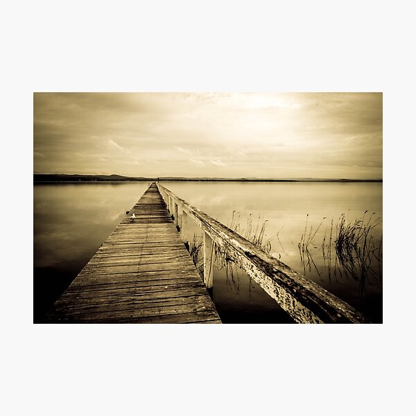 moody, mono jetty Photographic Print