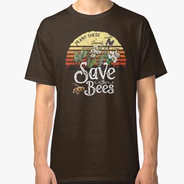 Vintage Plant These Save The Bees T-shirt Gift Classic T-Shirt
