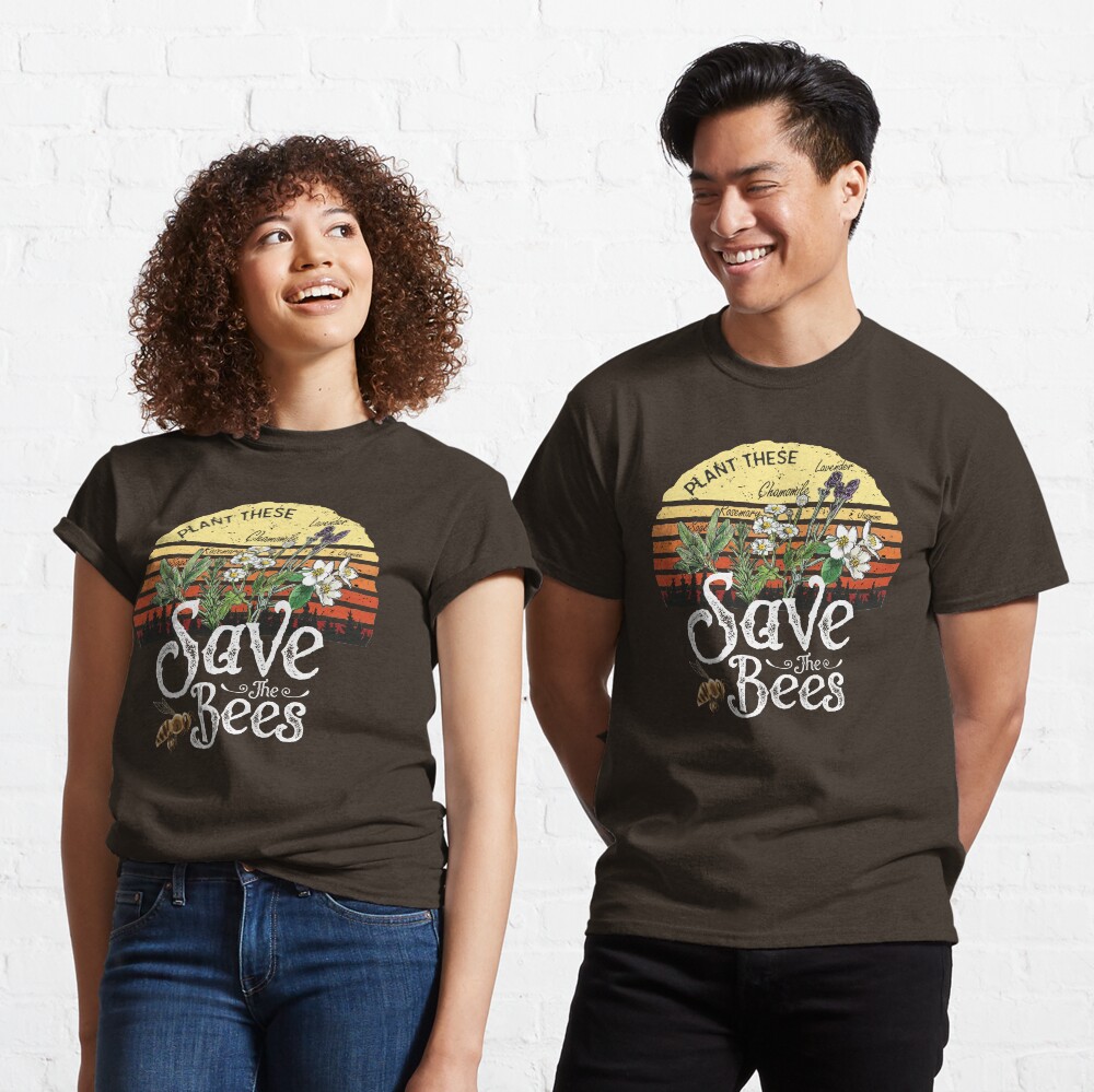Vintage Plant These Save The Bees T-shirt Gift Classic T-Shirt