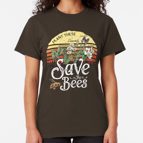 Vintage Plant These Save The Bees T-shirt Gift Classic T-Shirt