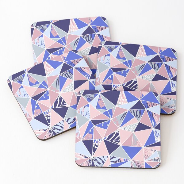 Item preview, Geometric Abstract Tropical Pattern, Pink and Blue designed and sold by meggydesigns.