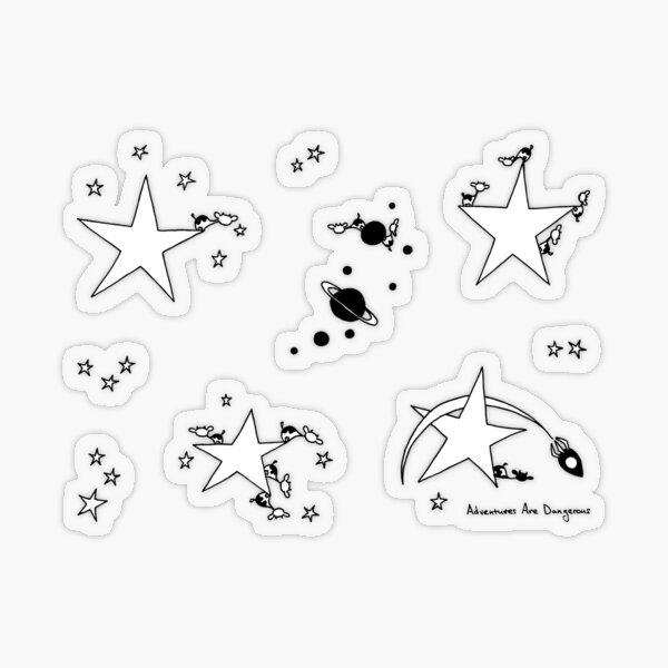 Space Cows in Space Star Sticker Pack Transparent Sticker