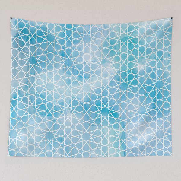 Item preview, Blue Watercolour Moroccan Pattern designed and sold by crispy-prints.