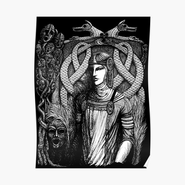 Hel, Goddess of Underworld 2 (white print) Poster