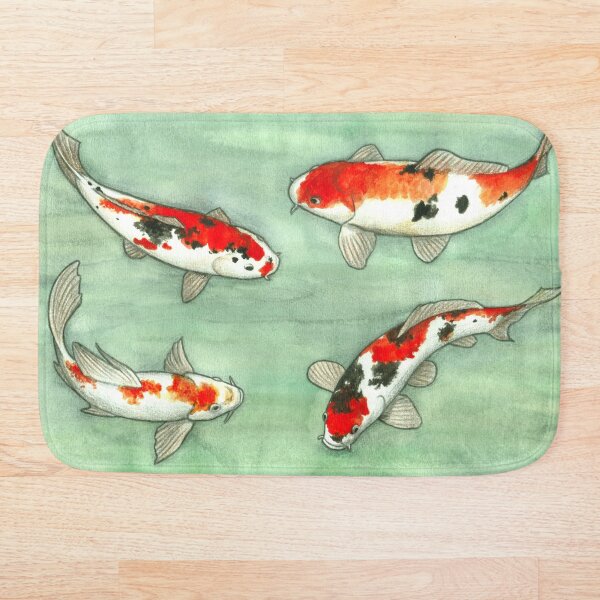La ronde des carpes koi Bath Mat