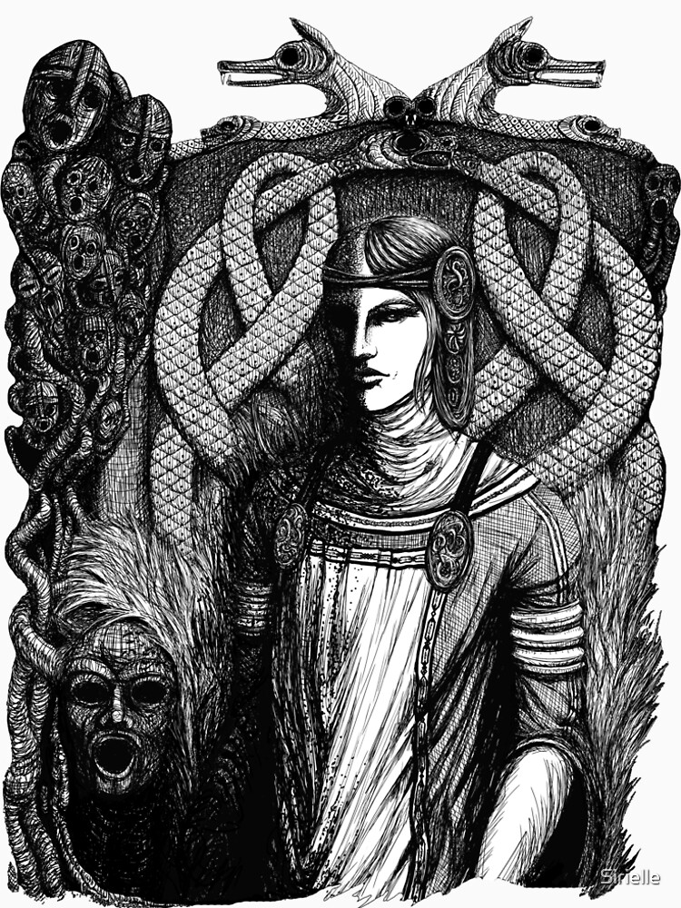 Hel 2 - b&w print for light background by Sirielle