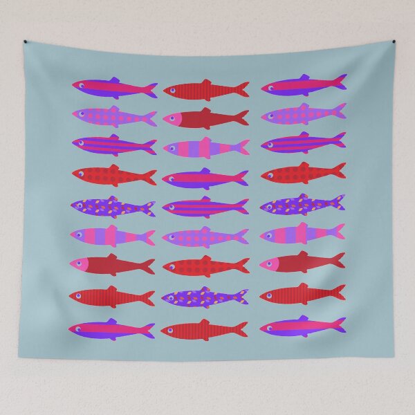 Item preview, Colorful fish school pattern designed and sold by Anna Lemos.