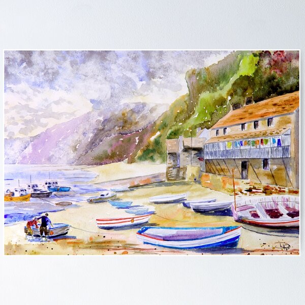 Item preview, Clovelly Harbour, Devon designed and sold by DHWebb Art.