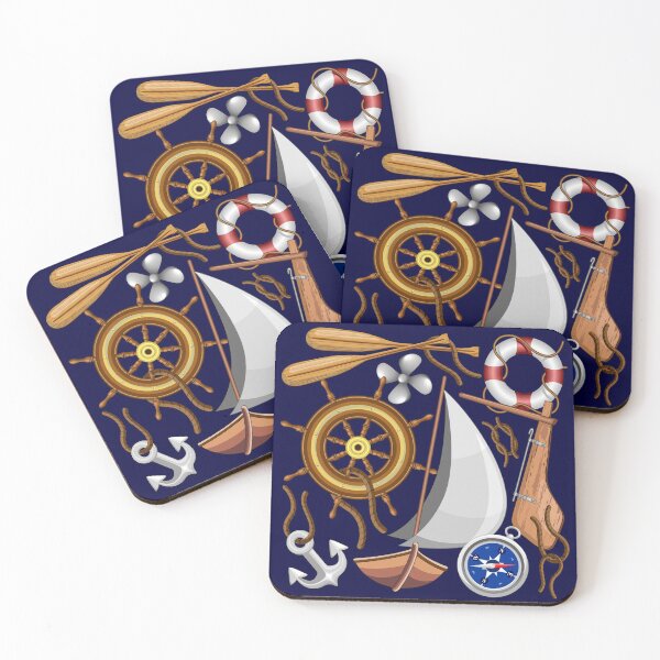 Item preview, Nautical Marine and Navy Equipment Pattern designed and sold by BluedarkArt.