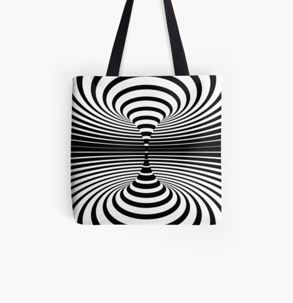#Illusions gif, #abstract, #design, #pattern, art, illustration, twirl, hypnosis, twist, target, spiral All Over Print Tote Bag