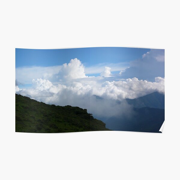 Monsoon clouds over Chelela pass Poster