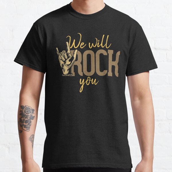 Queen Camiseta somos los campeones 1977 banda logotipo oficial hombre nuevo Negro