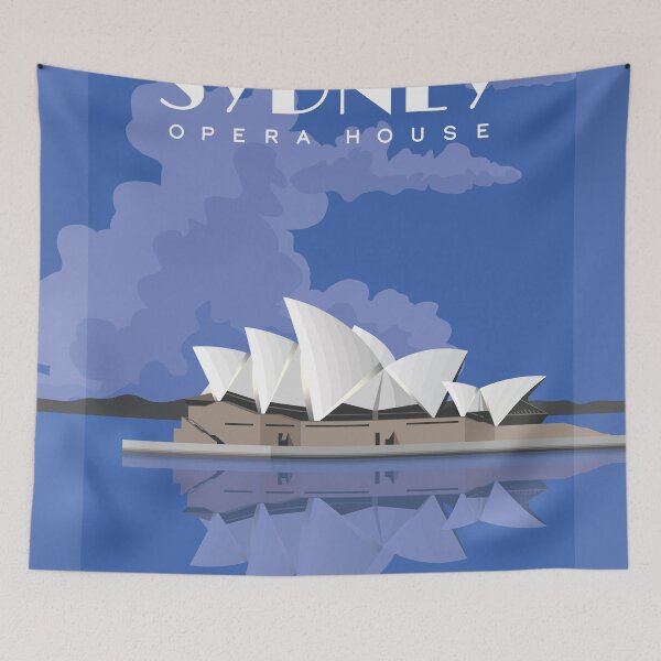 Item preview, Sydney Opera House - retro style travel poster designed and sold by WeeBirdDesign.