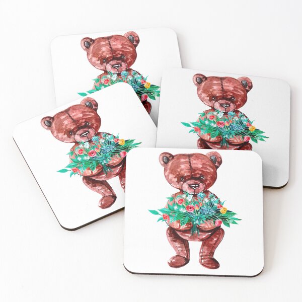 Item preview, Teddy Bear Holding Flowers designed and sold by Layerform.
