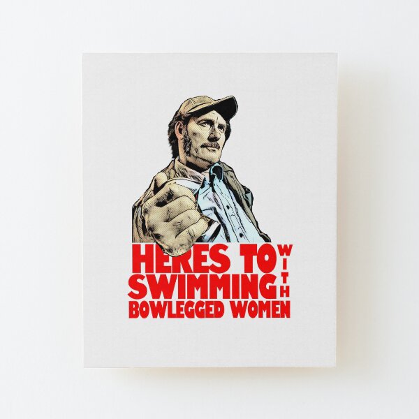 Quint- Jaws Wood Mounted Print
