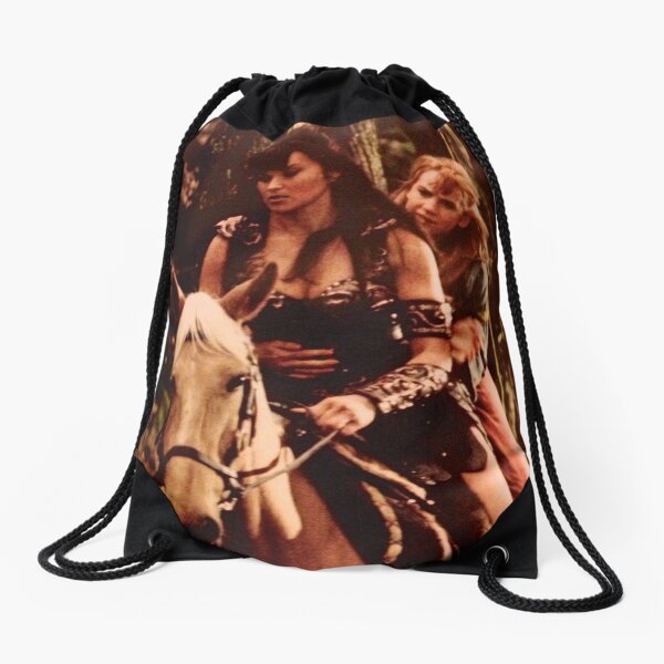 Xena and Gabrielle vintage art Drawstring Bag