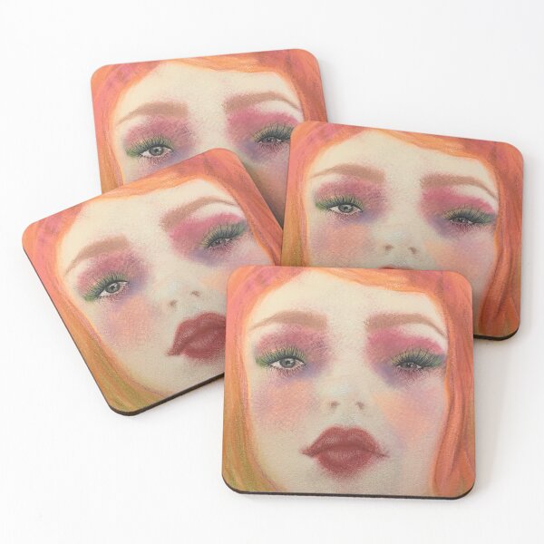 Item preview, Redhead Big-Eyed Girl Pastel Boho Art designed and sold by Loulieart.