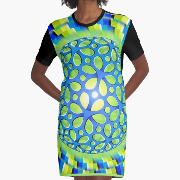 Scintillating #Illusion: #Psychedelic #Orb Appears to #Rotate Graphic T-Shirt Dress