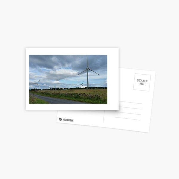 Wind Turbines in a Field Postcard