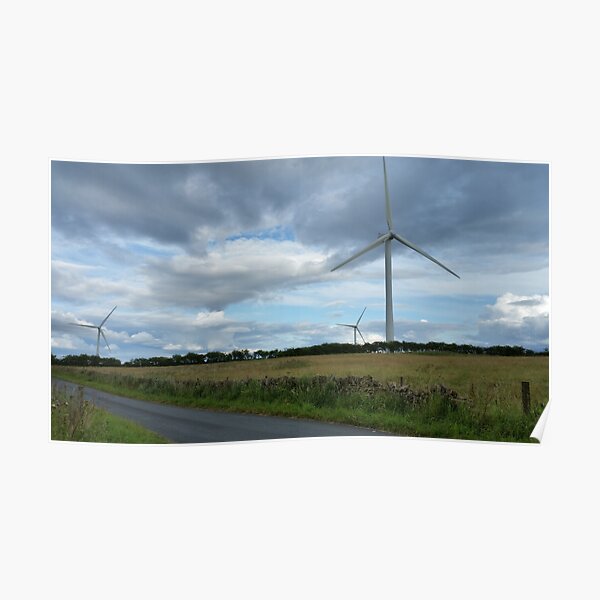 Wind Turbines in a Field Poster