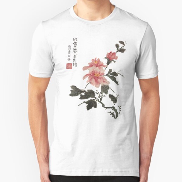 Peonies Slim Fit T-Shirt