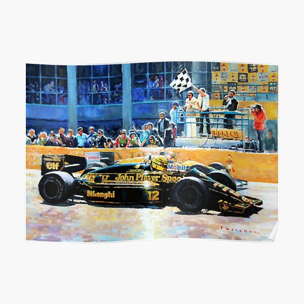1986 Spanish GP F1 Senna vs Mansell Poster