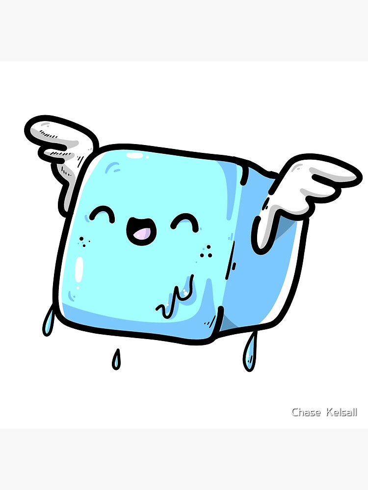 "Cute Flying Ice Cube Cartoon " Poster for Sale by ChezStore | Redbubble