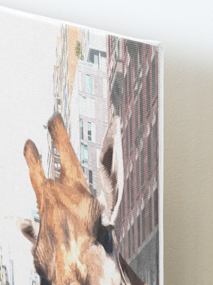 Alternate view of Selfie Giraffe in New York Mounted Print
