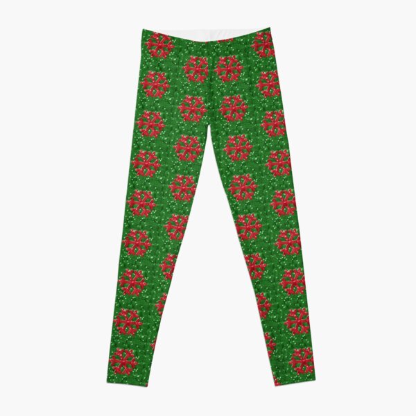 Red & Green Snowflake Leggings 