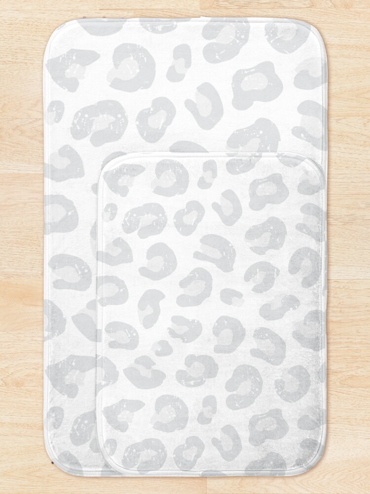 Alternate view of Leopard Print - Silver Gray and White Bath Mat