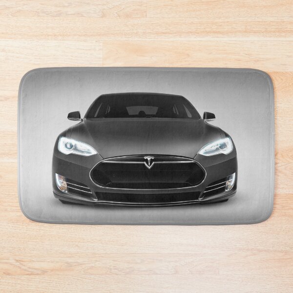 Item preview, Gray Tesla Model S luxury electric car front view art photo print designed and sold by MaximImages .com Exquisite Arts.