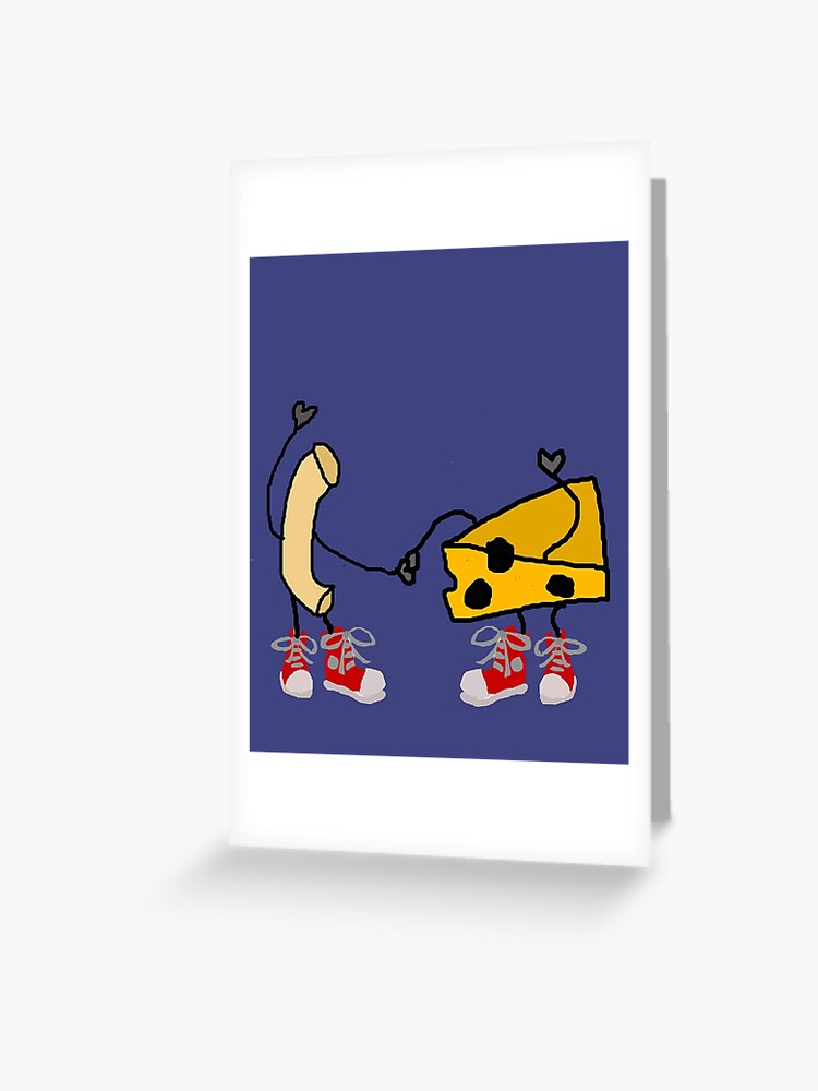 Funny Macaroni And Cheese Cartoon Greeting Card By Naturesfancy Redbubble
