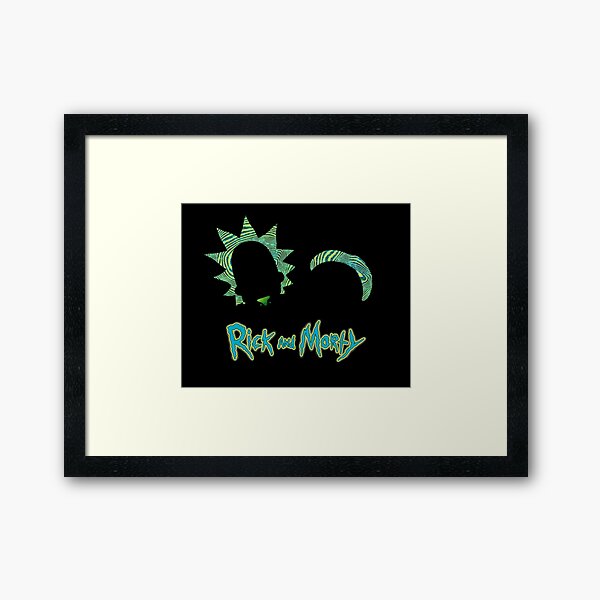 Rick and Morty Portal Style Framed Art Print