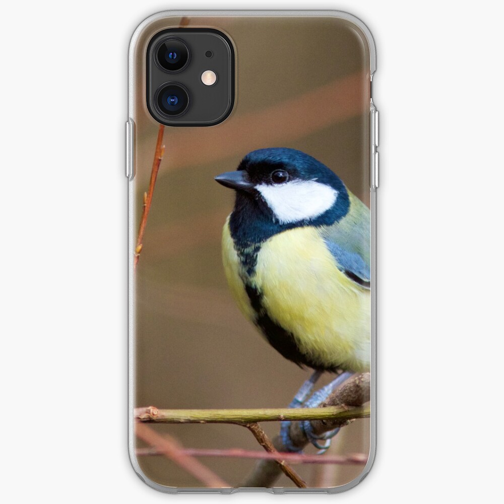 Great Tit (Parus Major) Perched in Woodland iPhone Case & Cover