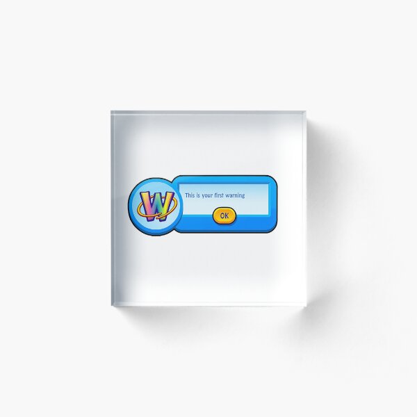 Webkinz Warning Acrylic Block