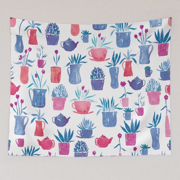 Item preview, Plants in Pots | Red and Blue designed and sold by RebeccaFlaherty.
