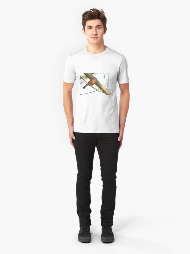 Alternate view of Bullfinch (Pyrrhula pyrrhula) Perched in Woodland Slim Fit T-Shirt