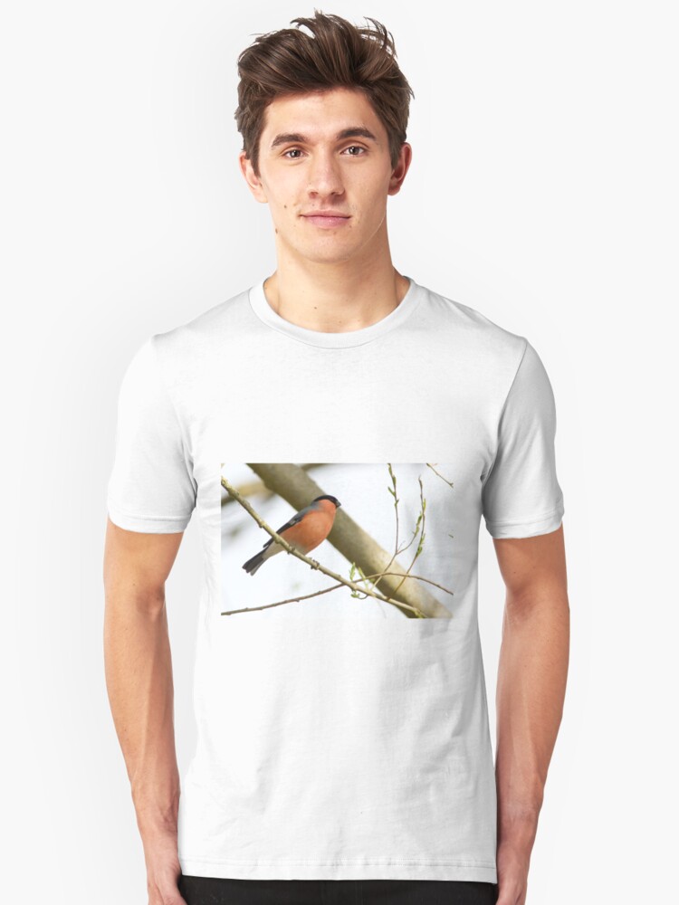 Alternate view of Bullfinch (Pyrrhula pyrrhula) Perched in Woodland Slim Fit T-Shirt