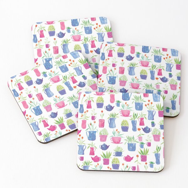 Item preview, Plants in Pots | Pink and Blue designed and sold by RebeccaFlaherty.