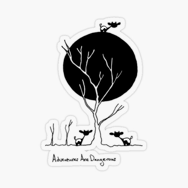 Cows with Moon and Trees Transparent Sticker