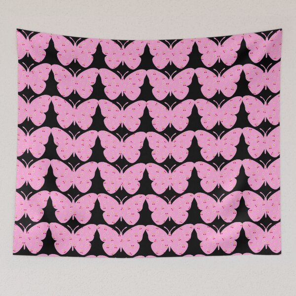 Item preview, Hot Pink Black Floral Abstract Butterflies designed and sold by PageDesigns.