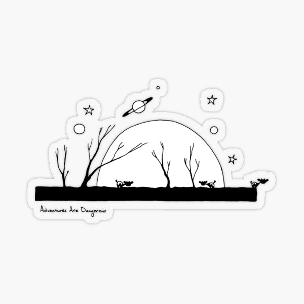 Cows in a Sparse Forest with Celestial Things Transparent Sticker
