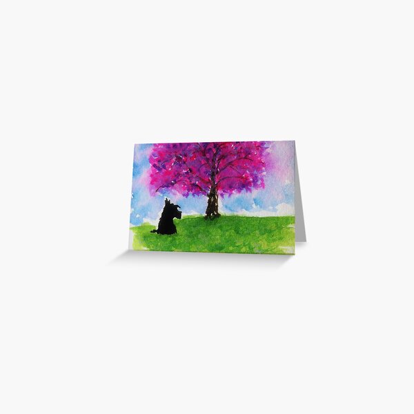 Item preview, Scottie Dog 'Cherry Blossom Tree' designed and sold by archyscottie.