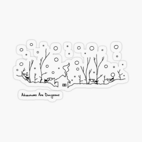 Item preview, Snowy Cows in Snowy Forest with Cozy Cabin in Heavy Snowfall designed and sold by Adventures Are Dangerous.